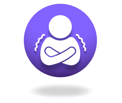Person shivering inside circle icon